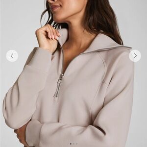 Spanx AirEssentials Half-Zip Sweatshirt – French Grey – Size M